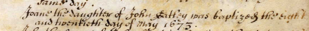 Copy of parish register entry